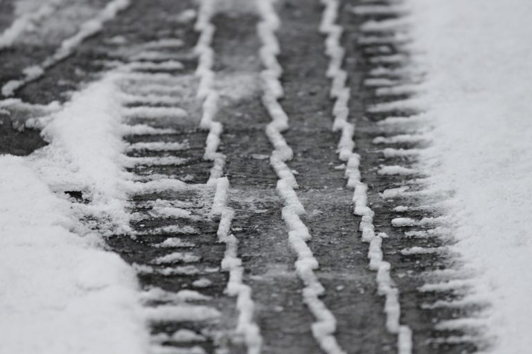 tire track in snow